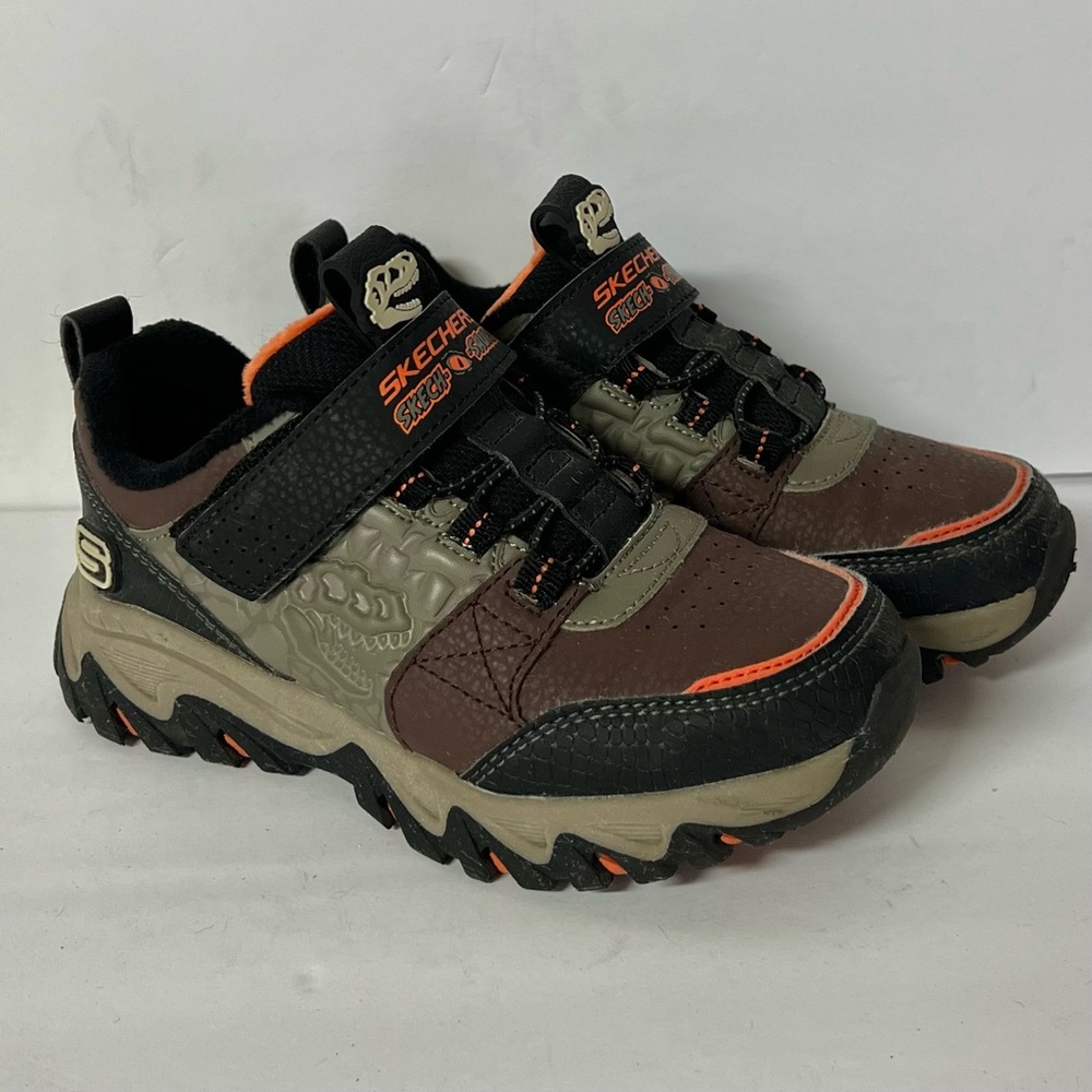 Skechers Sneakers Boy 12 Brown Black Dinosaur Rugged Ranger Relix Skech O Saurus